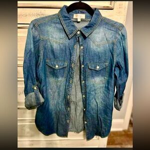 Blue Denim Button-Up Shirt